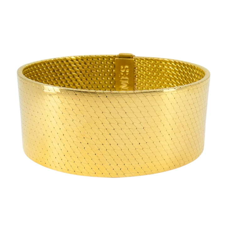 Hermès Gold Diamond Bracelet 18k Scale Design Vintage Jewelry