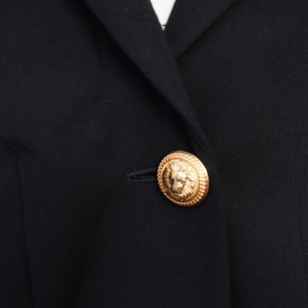 Balmain Black Wool Single Breasted Blazer Mini Dress