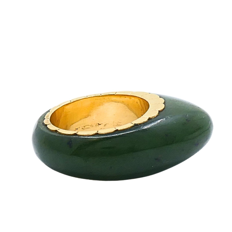 Vintage Ring 14k Gold Dome Jade Ring