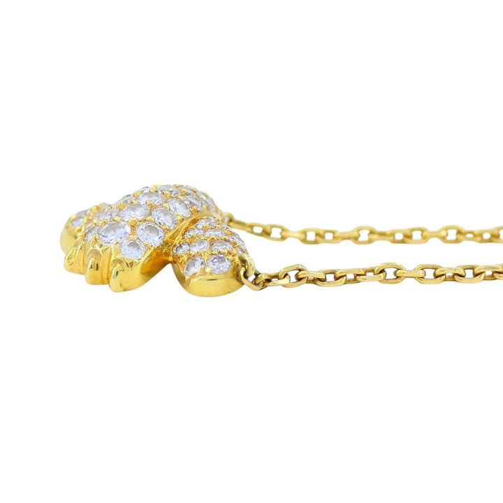 Vintage Fred Paris 18k Gold Diamond Ribbon Necklace