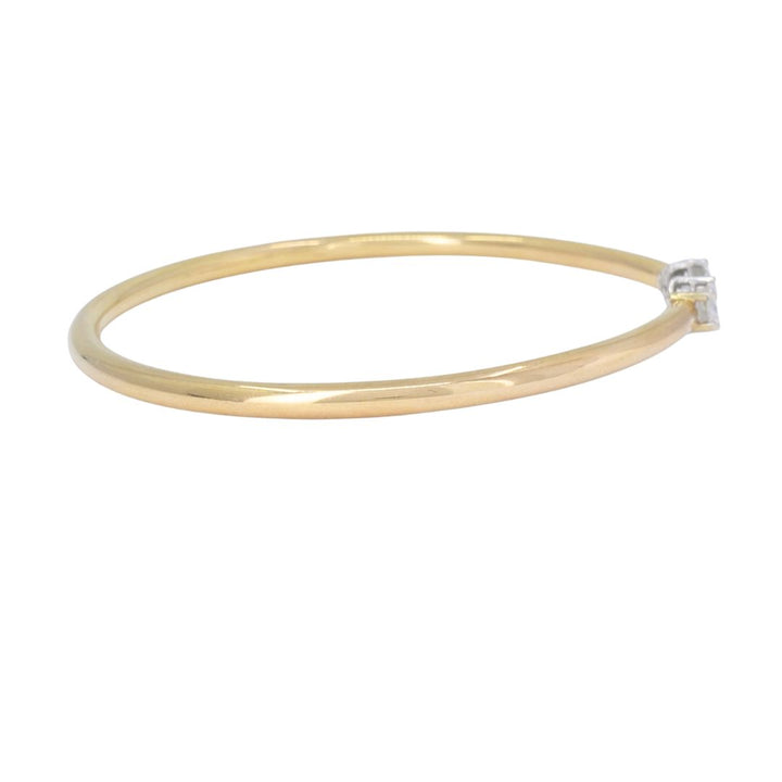 TOUS 18k Yellow Gold Diamond Open Cuff Bracelet