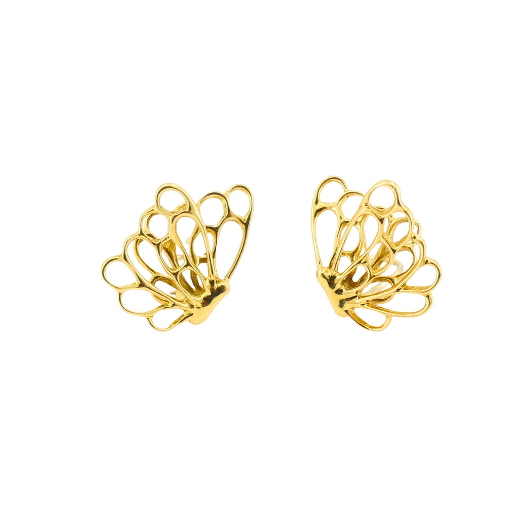 Angela Cummings 18k Gold Butterfly Earrings Vintage Designer Jewelry