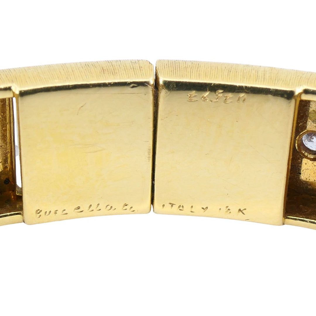 Vintage Buccellati 18k Gold Diamond Bangle Bracelet