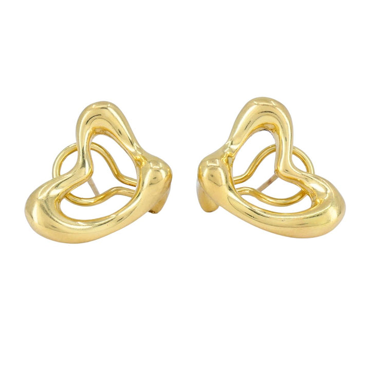 Tiffany & Co. Elsa Peretti Open Heart 18k Yellow Gold Clip Earrings