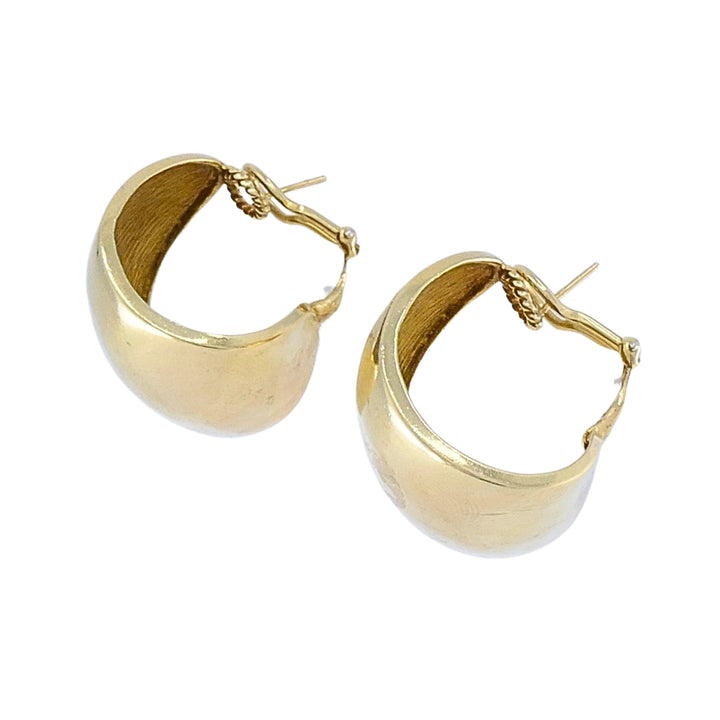 Vintage 14k Gold Sculptural Hoop Earrings