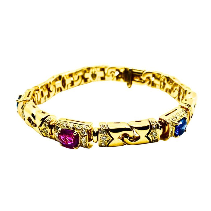 Bvlgari Bulgari Bracelet Sapphire Diamond 18k Gold