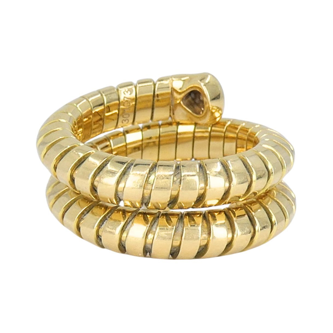 Vintage Marina B 18k Gold Diamond Tubogas Ring Circa 1980s