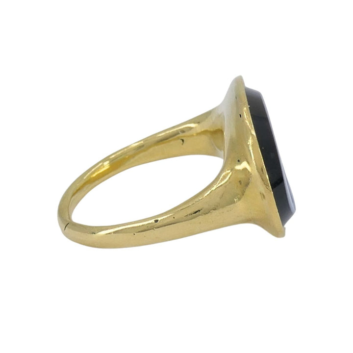 Vintage 18k Gold Hardstone Intaglio Signet Ring
