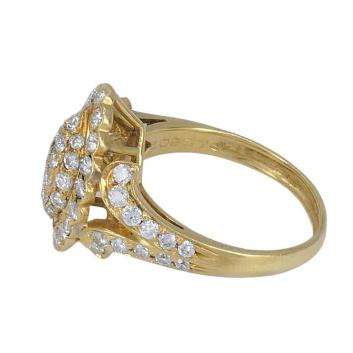 Vintage Cartier 18k Gold Diamond Marquise Cluster Ring