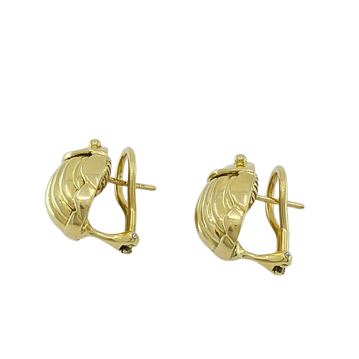 Tiffany & Co. 18k Yellow Gold Scarab Earrings, Circa 1993
