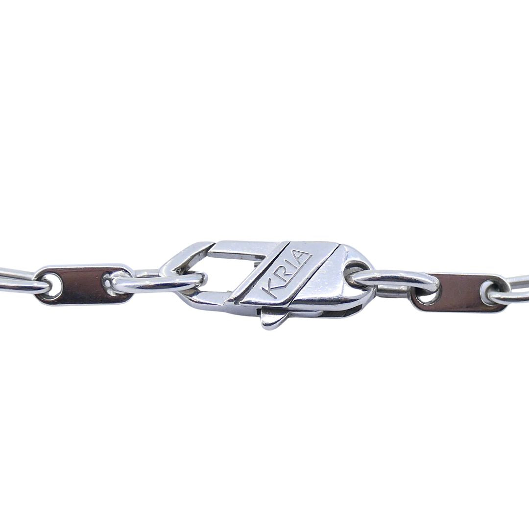 KRIA 18k White Gold Biker Chain Necklace