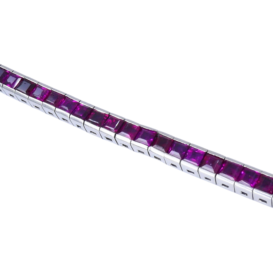 Art Deco Ruby Tennis Bracelet Platinum 