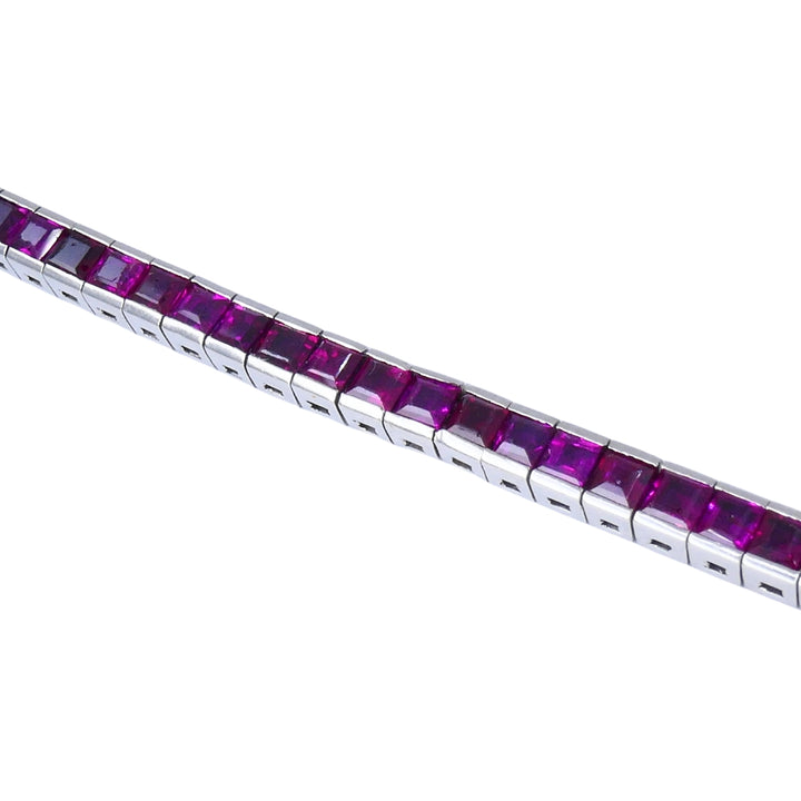 Art Deco Ruby Tennis Bracelet Platinum 