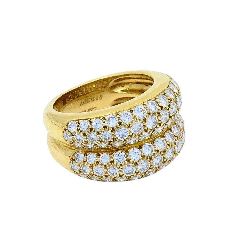 Cartier Double Band Dimond Gold Ring