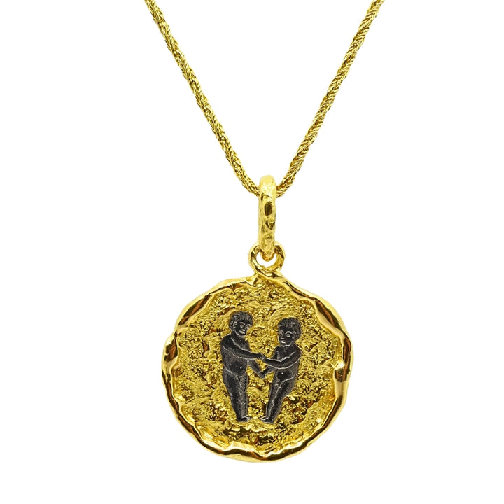 Chaumet Gemini Zodiac Pendant White Yellow Gold Necklace