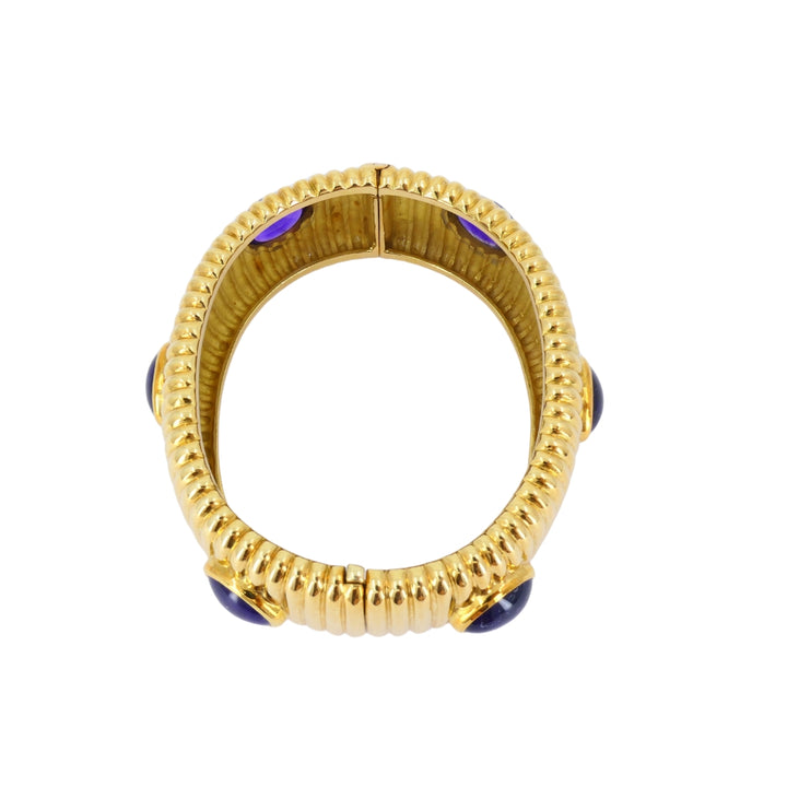 Amethyst Bracelet Tambetti 18k Gold Bangle Vintage Jewelry