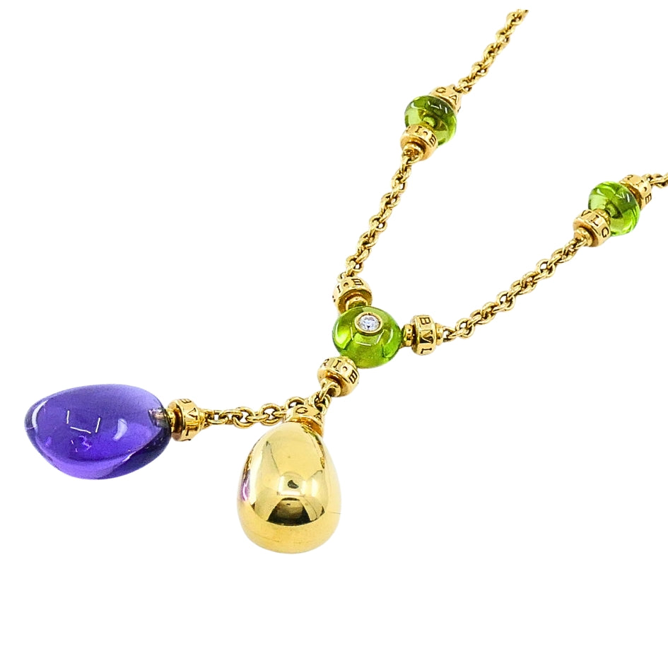 Bvlgari Bulgari 88 Club 18K Gold Amethyst Peridot Necklace