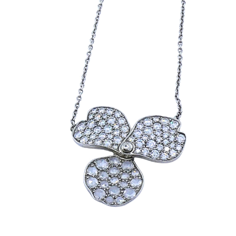 Tiffany & Co. Platinum Diamond Paper Flowers Pendant Necklace