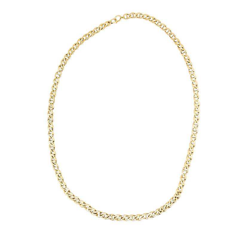 14k Gold Flat Link Chain Necklace Vintage Jewelry