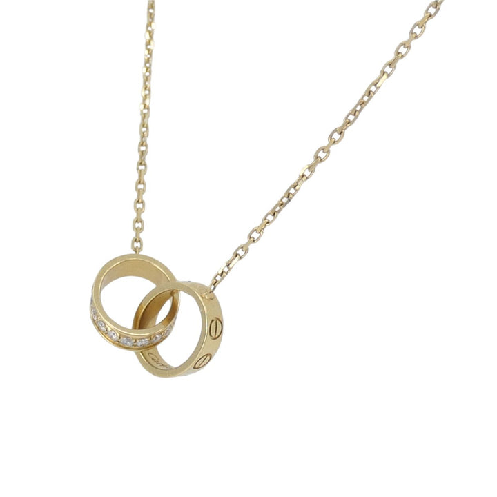 Cartier LOVE Interlocking 18k Gold Diamond Pendant Necklace