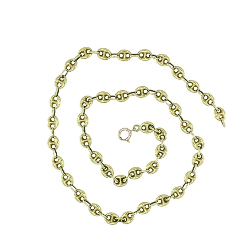 14k Gold Mariner Link Chain Necklace Vintage Jewelry