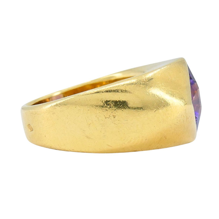 Vintage French 18k Gold Amethyst Ring