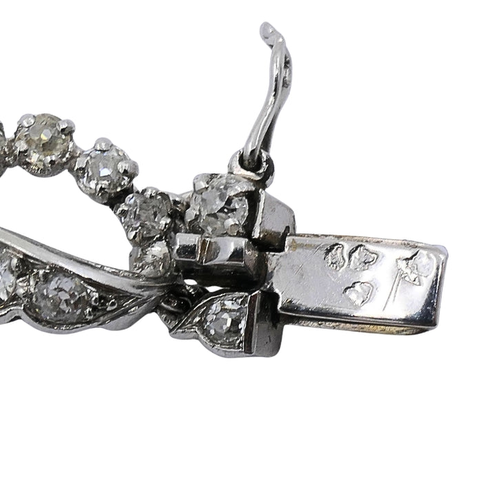 French Platinum Diamond Openwork Diamond Bracelet, 1960s