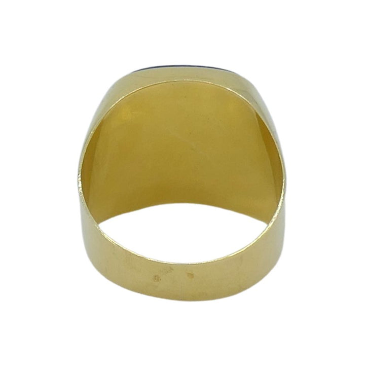 Vintage French 18k Gold Sodalite Signet Ring