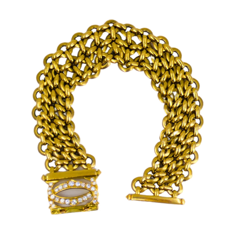 Cartier Double C Penelope Bracelet 18k Gold Diamond Link Bracelet