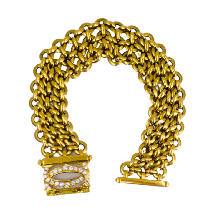 Cartier Double C Penelope Bracelet 18k Gold Diamond Link Bracelet