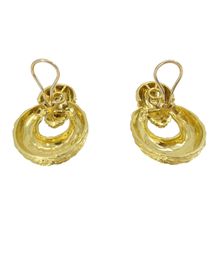 Vintage Van Cleef & Arpels Door Knocker Earrings 18k Gold