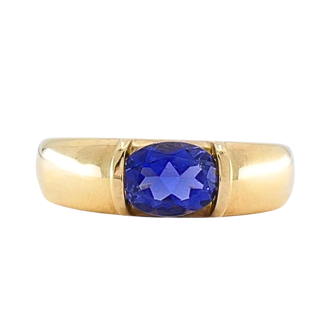 Vintage Chaumet Paris 18k Gold Tanzanite Ring, 1990s