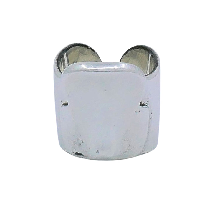 Hermès Galop Sterling Silver Wide Band Ring, Size 5.75