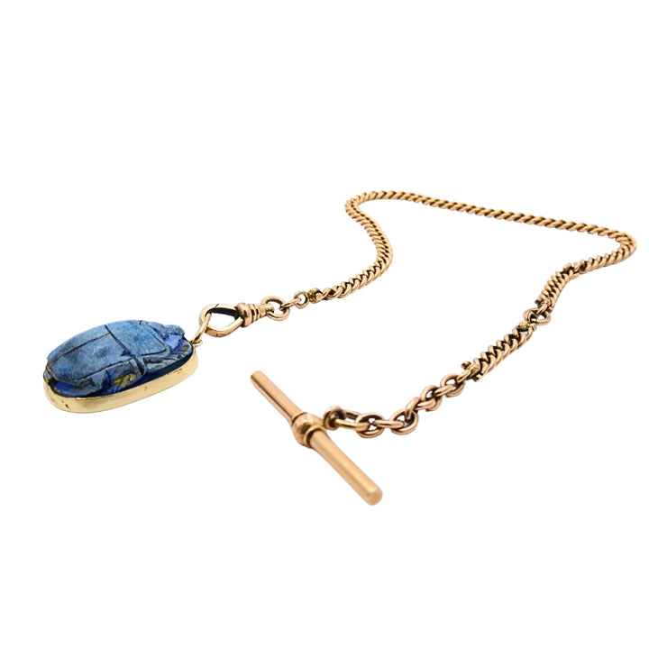 Scarab Necklace Vintage 14k Gold Watch Chain