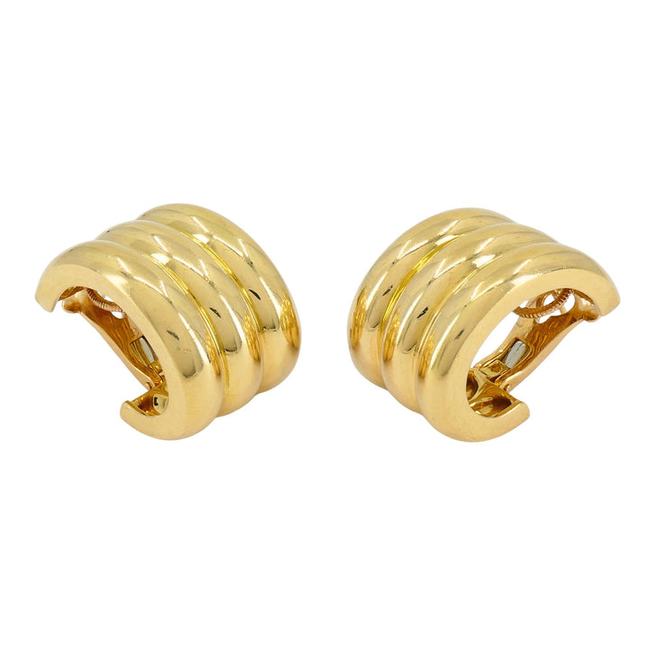 Vintage Cartier 18k Gold Hoop Earrings