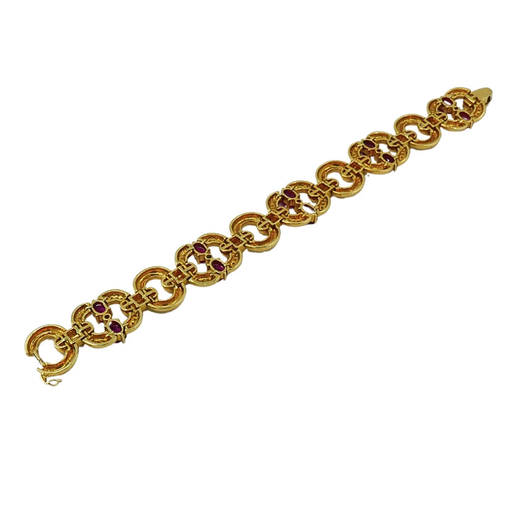 Vintage 18k Gold Tourmaline Diamond Bracelet