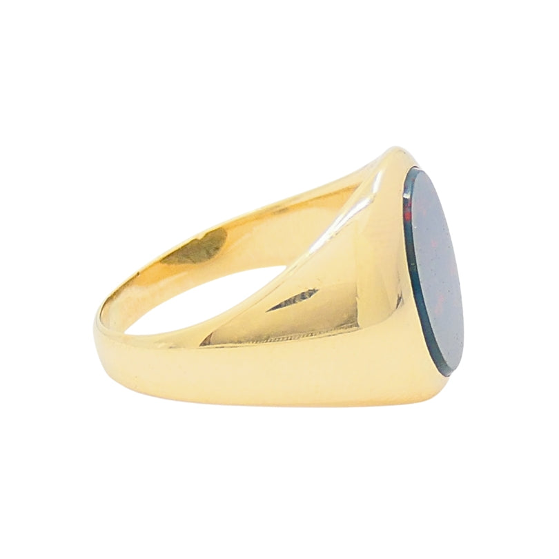 Vintage 14k Gold Bloodstone Signet Ring