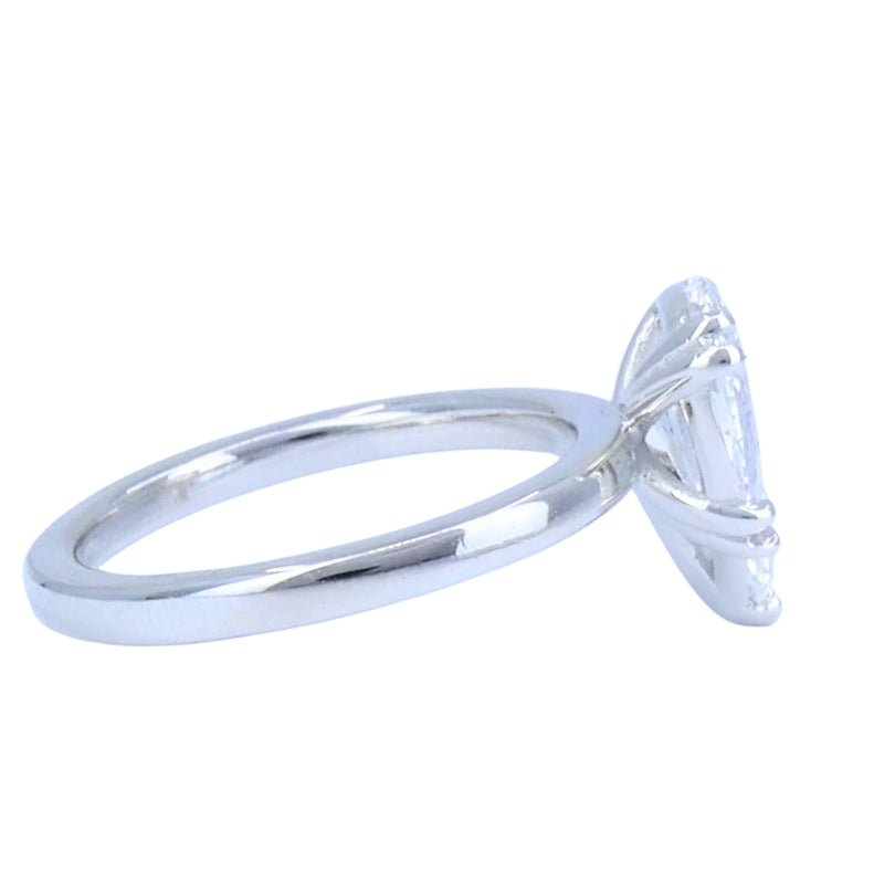 Pear Shaped Diamond Platinum Engagement Ring 1.71 carat GIA D VS2