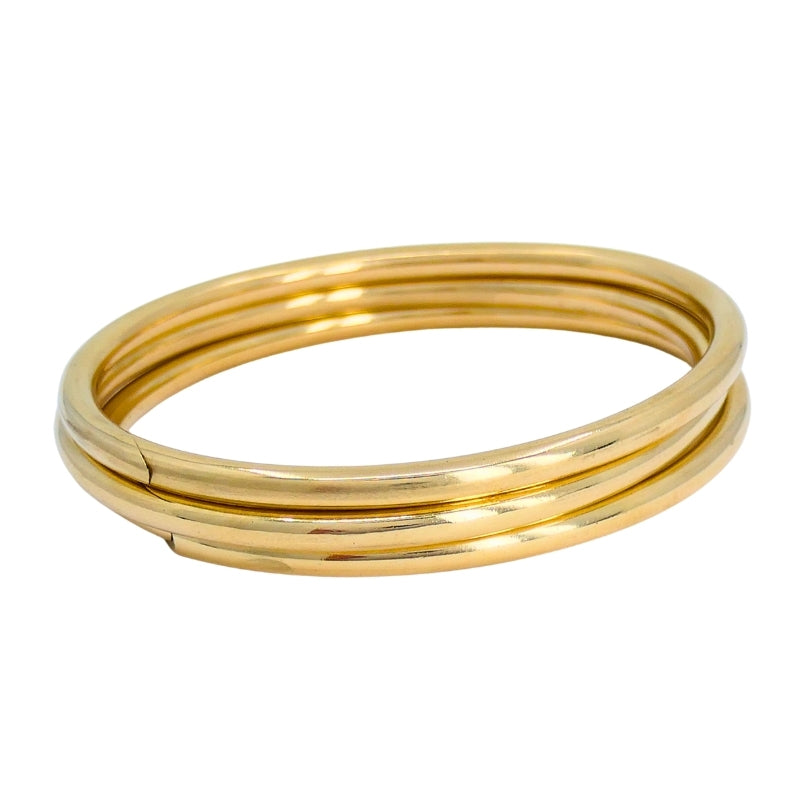 Vintage Cartier Set of Three Bangle Bracelets 14k Gold Estate Jewelry