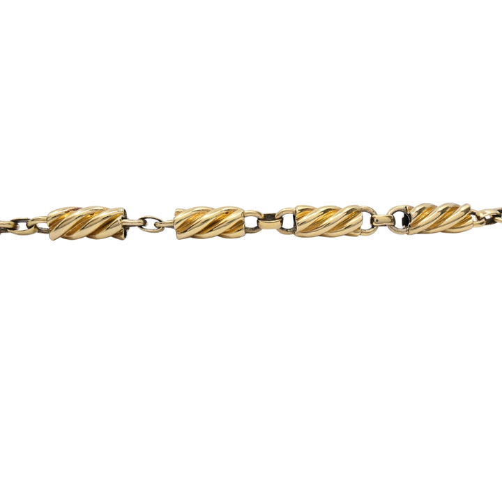 Vintage 18k Gold Twisted Rope Link Bracelet