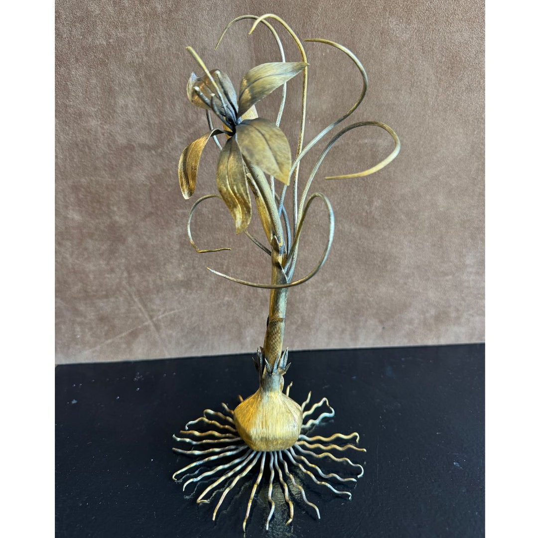 Vintage Tiffany & Co. Gilded Sterling Silver Botanical Floral Sculpture, Mexico
