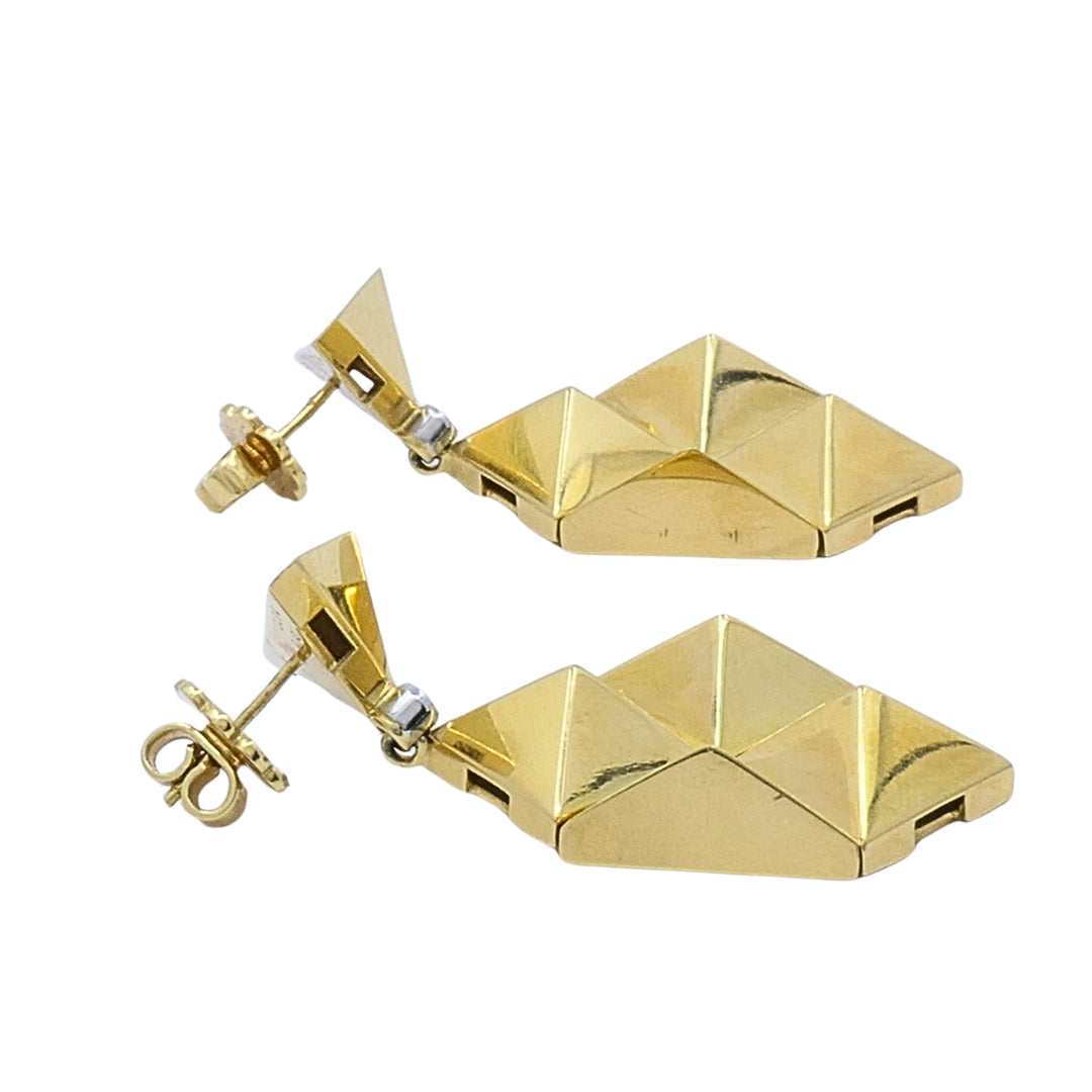 Aletto Brothers Apennines 18k Gold Diamond Pyramid Drop Earrings