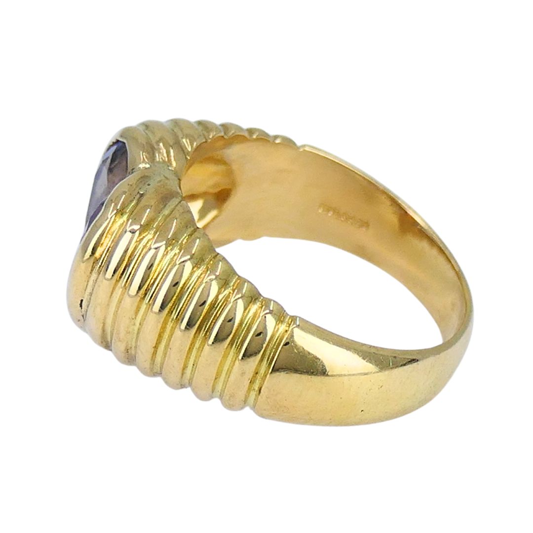 Vintage Bvlgari 18k Gold Gemstones Heart Ring