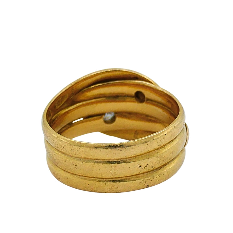 Victorian Double-Headed Snake Ring 18k Gold Diamond