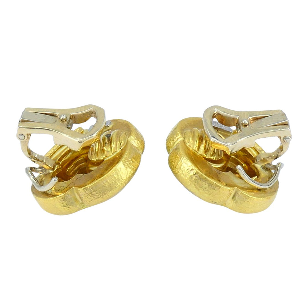 Vintage Trent 18k Gold Platinum Clip-on Earrings