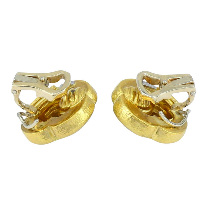 Vintage Trent 18k Gold Platinum Clip-on Earrings