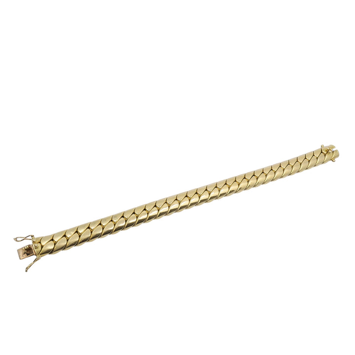 Vintage French 18k Gold Woven Curb Link Bracelet