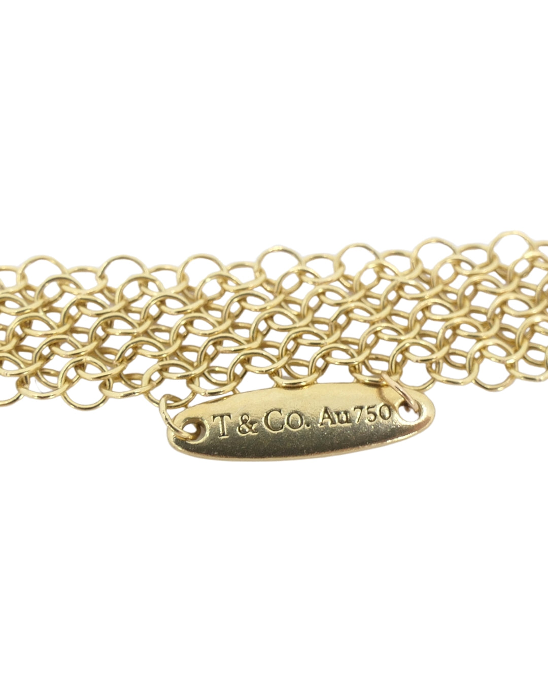 Elsa Peretti for Tiffany & Co. 18k Gold Jade Open Heart Mesh Necklace