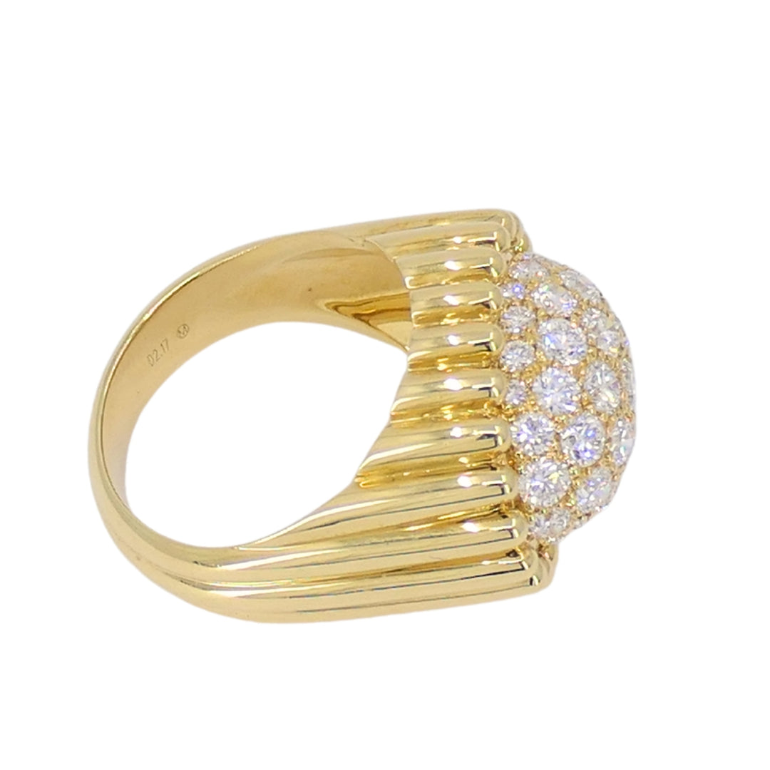 Mikimoto Diamond Ring 18k Gold Cocktail Ring