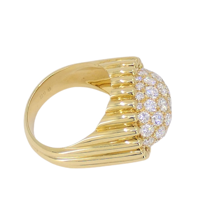 Mikimoto Diamond Ring 18k Gold Cocktail Ring